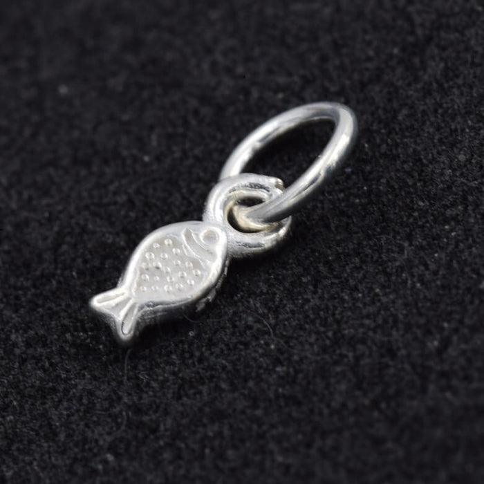 Pendentif poisson en argent 925 8x3mm - Trou: 3mm (1)