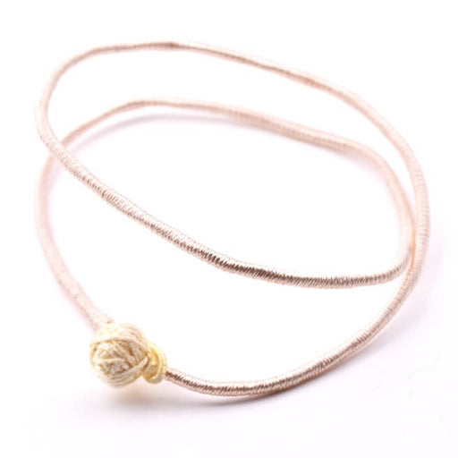 Achat Collier torque en fil de soie et coton couleur blanc ivoire 44cm (1)
