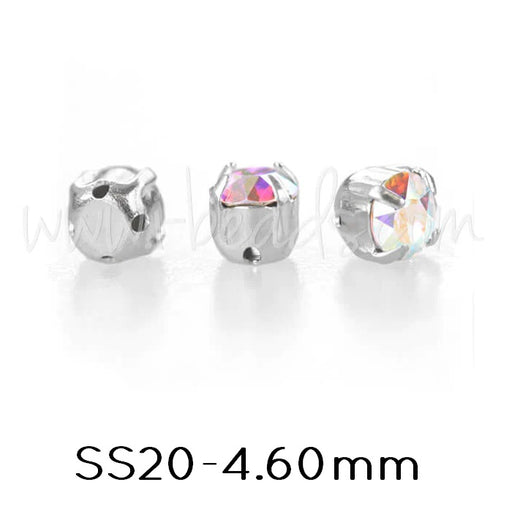 Achat Chatons Maxima Montés Preciosa Silver SS20-4.60mm Crystal AB (20)