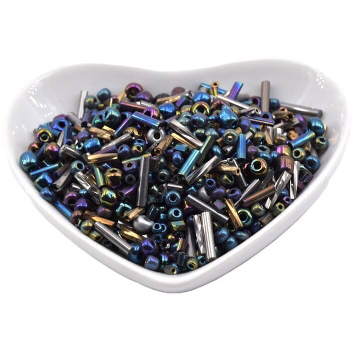 Mix de perles rocaille et tube topaz violet iris purple (10g)