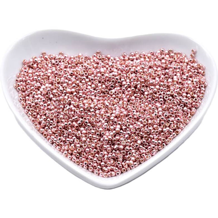 ccpf552 - perles de rocaille Toho 15/0 Galvanized PF Sweet Blush or rose (5g)