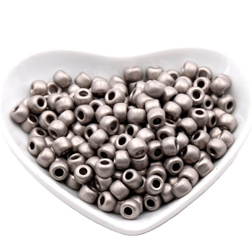 cc566 - perles de rocaille Toho 3/0 Metallic Frosted Antique Silver (10g)