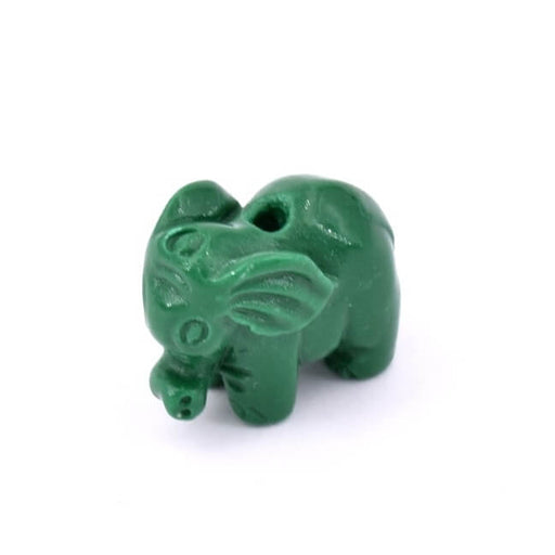 Achat Perle résine vert éléphant 11x14x8mm - Trou : 1.2mm (1)