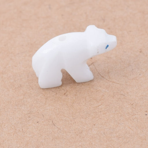 Achat Perle résine blanche petit ours 16x10mm - Trou : 1mm (1)