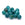Vente au détail Perle ronde en résine vert bleu canard 12mm - Trou : 1.8mm (30)