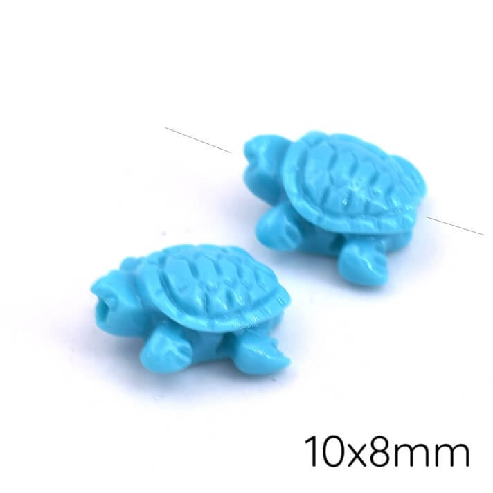 Lot De 20 Perles Croix Turquoise Synthèse 10x8mm Rose Fluo - Pour Création Bijoux