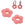 Vente au détail Perle forme fleur en résine rose 14.5mm - Trou : 5mm (4)