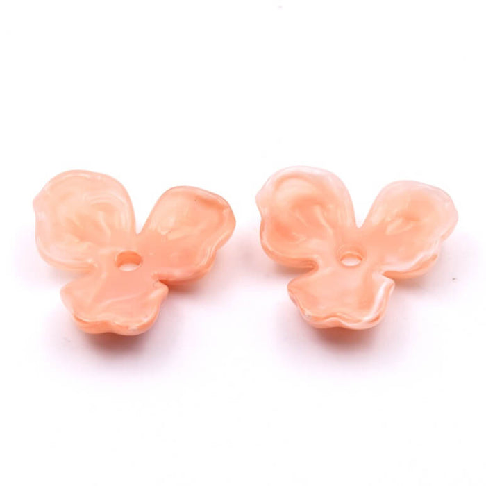 Perle fleur en résine rose 24mm - Trou: 2mm (2)