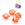 Grossiste en Perle fleur orange et doré en verre 10x6mm - Trou: 1mm (4)