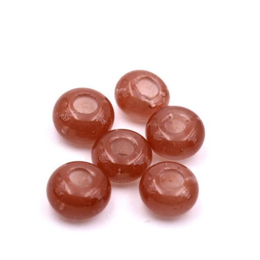 Achat Perle rondelle donut en pate de verre marron glacé 6-8mm (4)