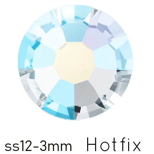 Achat Strass Hotfix Preciosa Crystal AB - ss12-3mm (80)