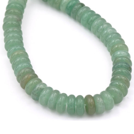 Achat Perles rondelles donuts aventurine 10x4mm - Trou: 1mm (1 fil-20cm)