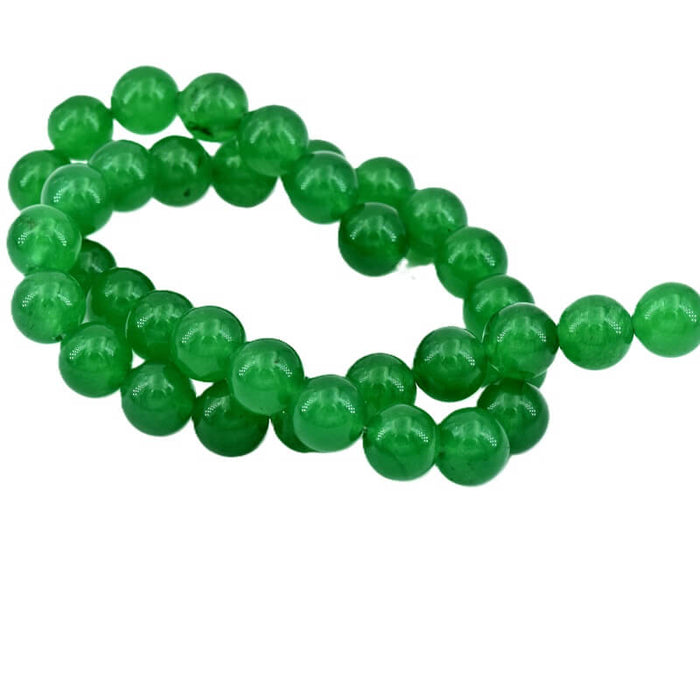 Perles ronde aventurine verte naturelle 10mm - Trou: 1mm couleur renforcée (1 fil- 36cm)