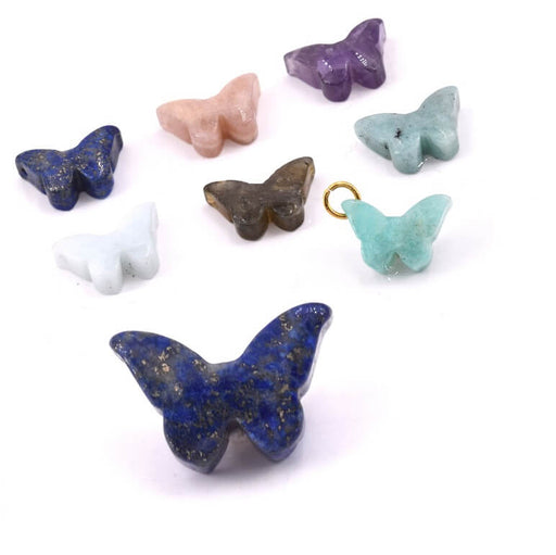 Achat Pendentif papillon sculpté en Lapis Lazuli 17x16.5mm - Trou: 1mm (1)