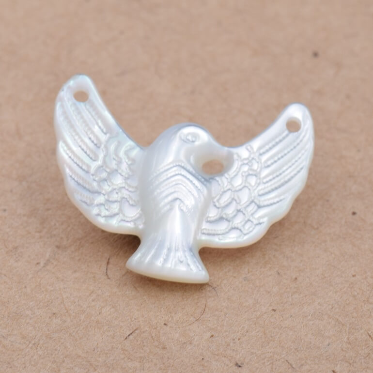 Collier Pendentif En Os Sculpté Aigle - Bijou Authentique Et Artisanal, Marque Moghant