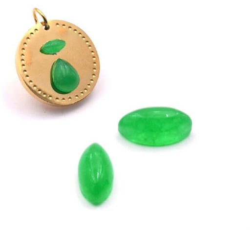 Cabochon ovale oeil jade teinté vert 5,5mm (2)