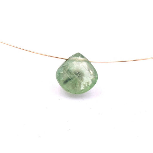 Pendentif perle goutte poire facetté Kyanite verte 9x9mm (1)