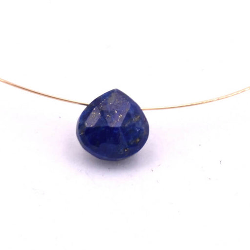 Achat Pendentif perle goutte coeur poire facetté Lapis lazuli 8.5x8mm (1)