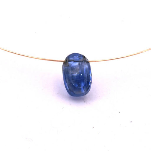 Pendentif perle ovale facettes Cyanite bleu 7-8x5-6mm (1)