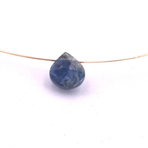 Pendentif coeur poire facettes Cyanite bleu 6.5x6.5mm (1)