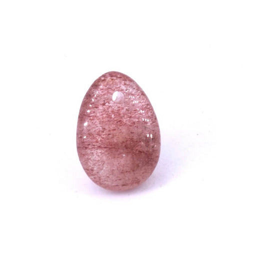 Achat Pendentif goutte quartz fraise 14x10mm trou: 1mm (1)