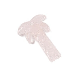 Pendentif palmier en quartz rose 28x22mm - Trou: 1mm (1)