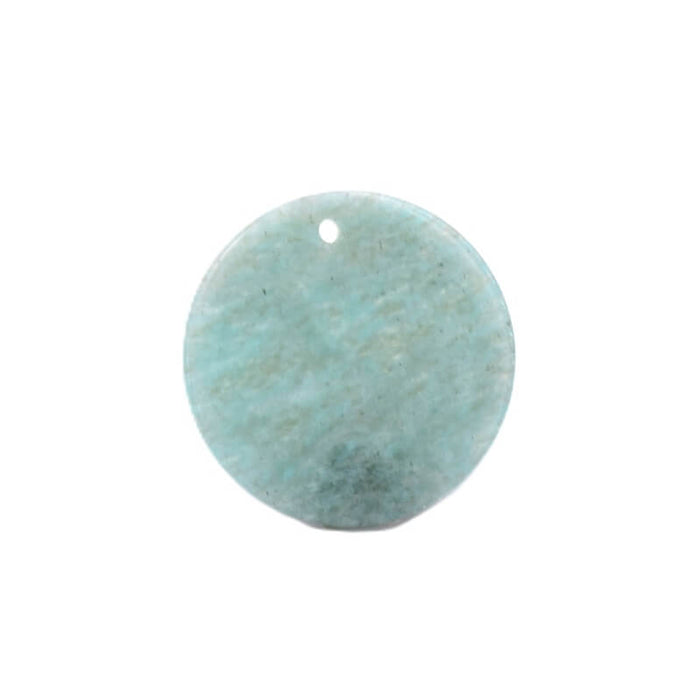 Pendentif rond en amazonite 25mm - Trou: 1mm (1)