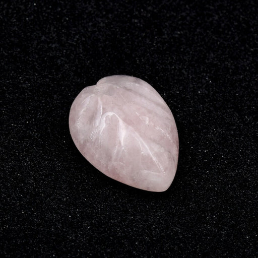 Pendentif feuille en quartz rose 19x14mm - Trou: 0.8mm (1)