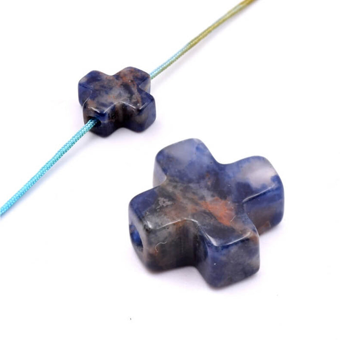 Perle croix sodalite 10mmx3mm - Trou: 1.1mm (1)