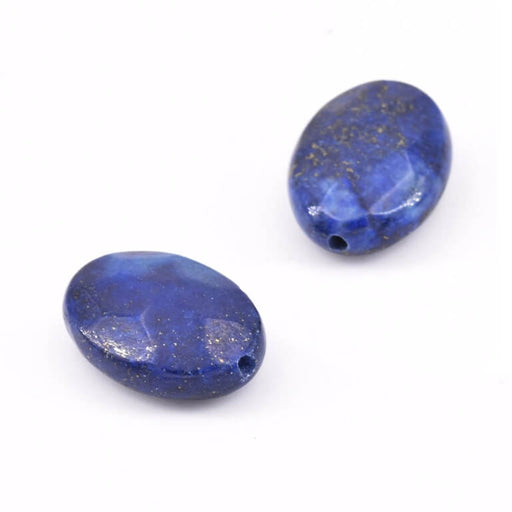 Perle ovale à facettes en Lapis Lazuli - 18X14mm - trou:1mm (1)
