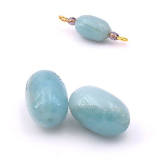 Achat Perle cylindre en amazonite 13x11mm - Trou: 1mm (2)