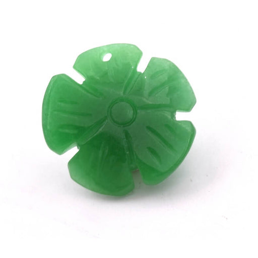 Achat Pendentif fleur jade vert 22mm - trou 2mm (1)