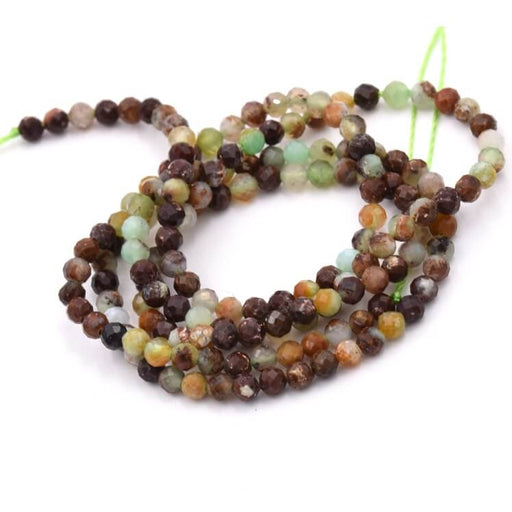 Achat Perle ronde à facettes en Chrysoprase 2-2.5mm (1 fil - 38cm)