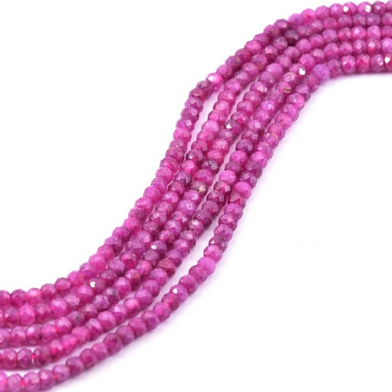 Lot De Rubis Naturels Du Mozambique - Facettes Rondes 3mm - Qualité Légèrement Inclus