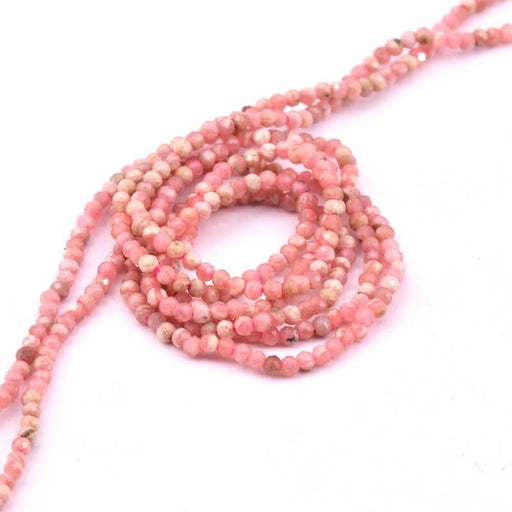 Achat Perle ronde rhodochrosite naturelle facettes 2mm - Fil 38cm (1)