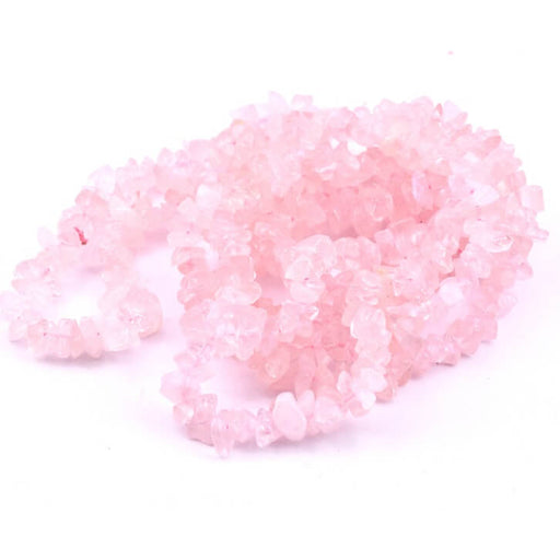 Perle chips quartz rose 5-10mm - Trou: 0.5mm (1 fil-84cm)