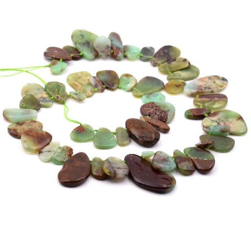 Achat Perle goutte plate en chrysoprase 6-20mm -Trou: 0.5mm (1 Fil-40cm)