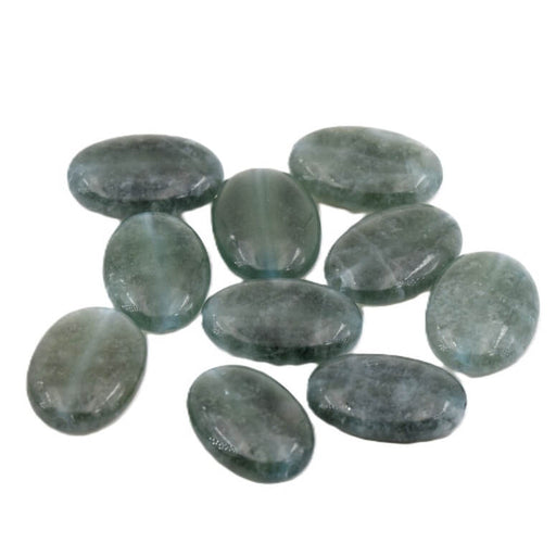 Achat Perle ovale plate jade teinté gris vert 18-13mm - trou: 1mm (10)