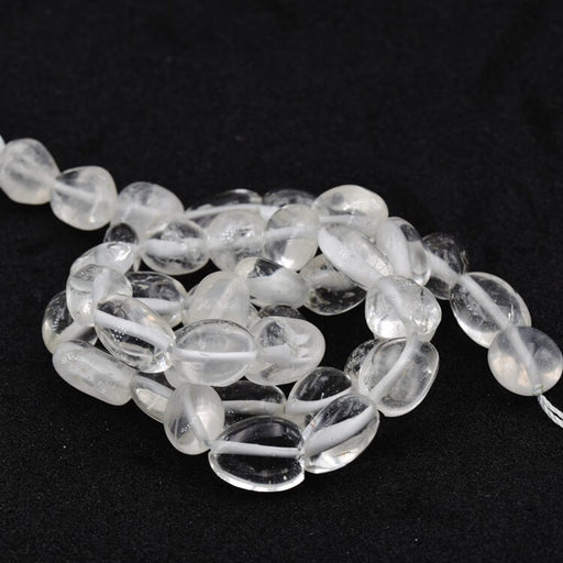 Perles ovale nugget cristal de quartz 10-12x7-8mm - Trou: 1mm (1 fil)