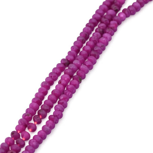 Perles rondelle rubis facettes 2.5x2mm - Trou: 0.5mm (1 fil-37cm)