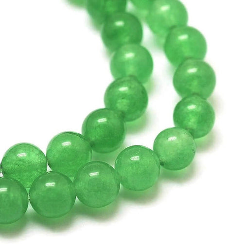Perles rondes aventurine 4mm teintée verte - Trou 0.8mm (1 fil-37cm)