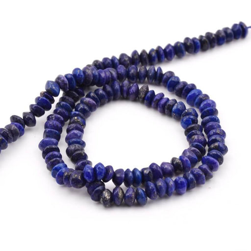 Perle bouton bicone en lapis-lazuli 4-5x2-3mm Trou : 0.5mm (1 Fil-34cm)