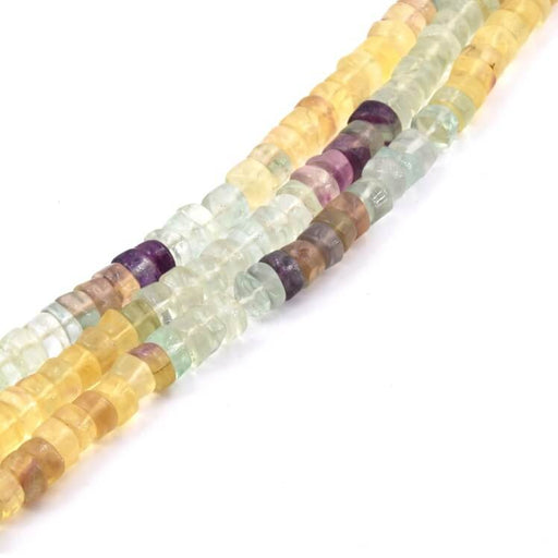 Achat Heishi perle rondelle en fluorite 6.5x4mm - Trou: 0.5mm (1 Fil-38cm)