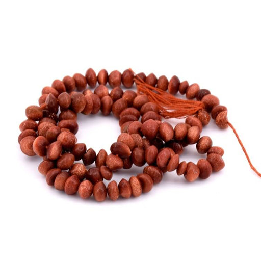 Perle button goldstone synthétique 4-5x5-6mm - Trou: 0.5mm (1fil-34cm)