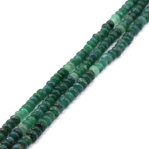 Perle rondelle onyx vert dégradé 4-5x2-4mm Trou : 0.5mm (1 Fil-32cm)