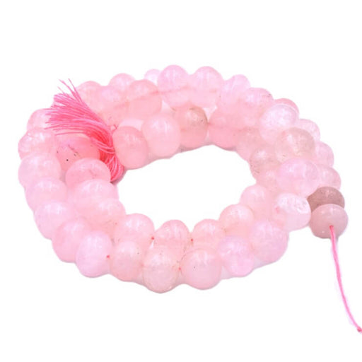 Perle rondelle quartz rose clair 6-9x4-7mm - Trou: 0.5mm (1 Fil-34cm)