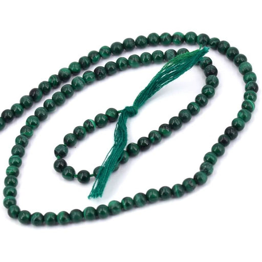 Perle ronde Malachite naturelle 4mm - trou 0.8mm -95 perles (1 Fil-35cm)