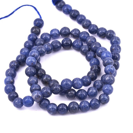 Achat Perle ronde Agate bleue 4mm - trou 0.6mm (1 Fil-33cm)