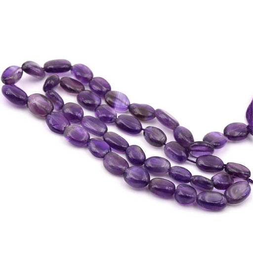 Achat Perle ovale plate en Améthyste 8-11x5-7mm - trou: 0.5mm (1 Fil-32cm)