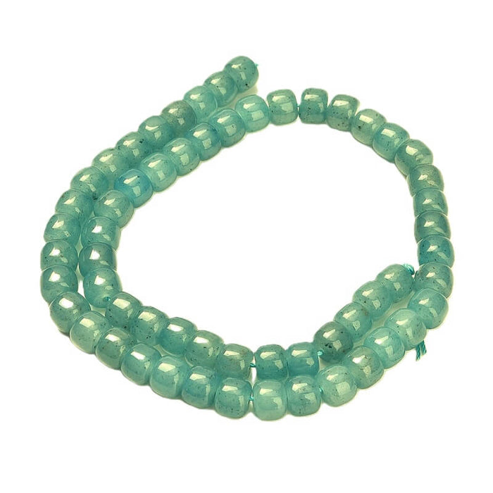 Perles rondelle jade teinté vert aqua 8x6mm-trou: 1mm - fil 37cm (1)